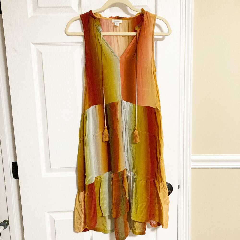 Sundance Zivah Ombre Tank Dress Size XS Relaxed Fit High-Low Hem Pockets